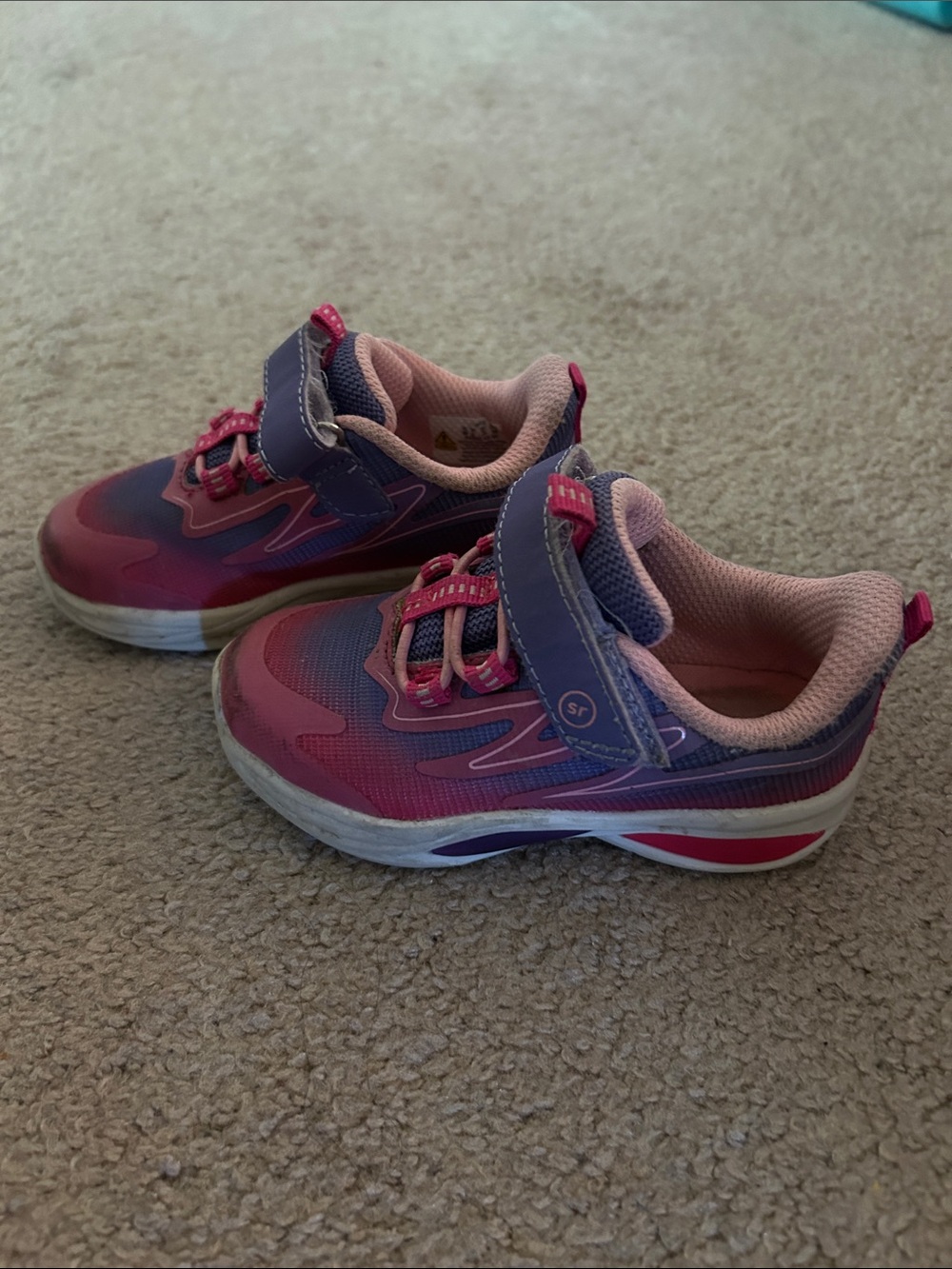 Stride Rite Girls' Pink and Purple Sneakers size 7